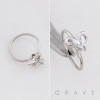 HEART CZ RIBBON NOSE HOOP 316L SURGICAL STEEL